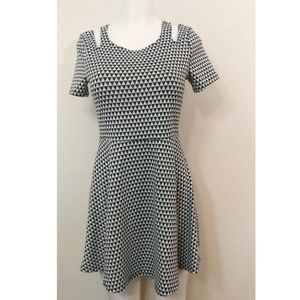 black and white geometric skater dress i.joah